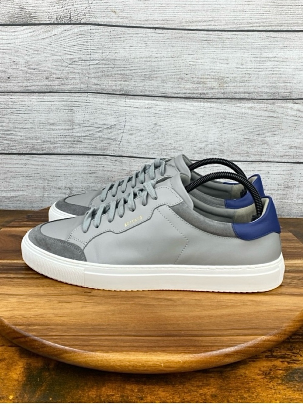 Axel Arigato Clean 180 Grey Navy Leather Low Top Sneaker Men’s Shoe Size 12
